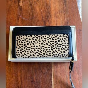 Stella & Dot Calf Hair & Leather Wallet New In Box